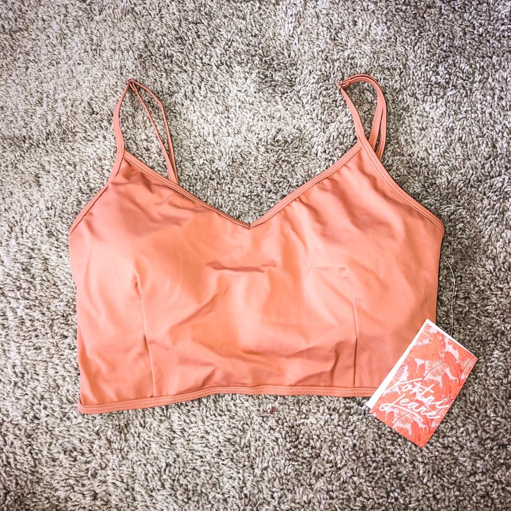 SOLD V'd crop - cashew brown